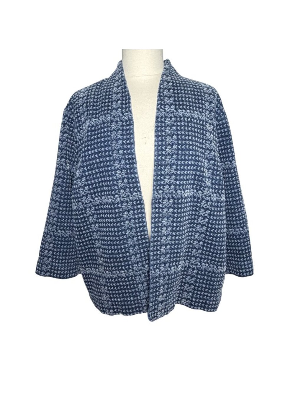 J Jill Pure Jill Indigo Open Jacket Petites XL Minimalist Lagenlook Boho Casual